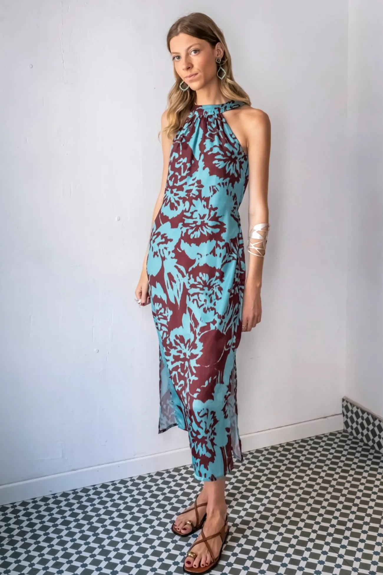 Vestido midi recto