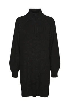 vestido punto cuello alto canal&eacute;