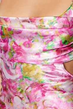 Vestido satinado estampado