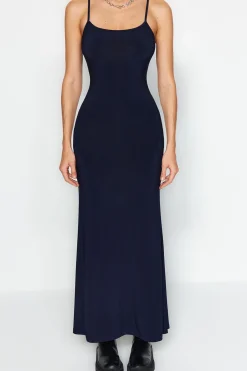 Vestido tubo de punto largo