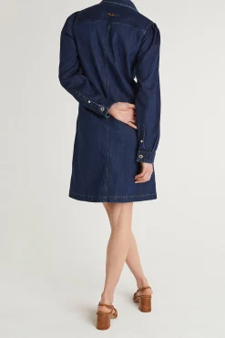 Vestido vaquero corto de manga larga