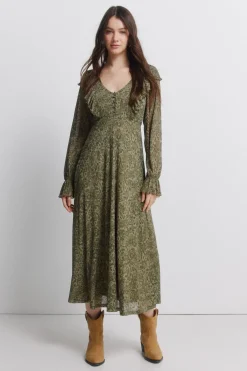 Vestido verde estampado