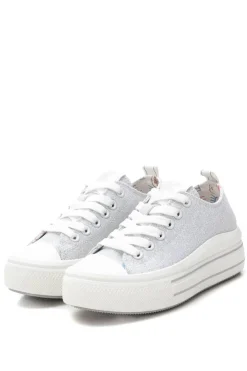 Zapatilla de lona metalizada