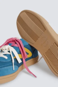 Zapatilla piel color retro