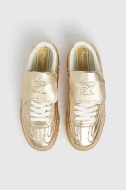 Zapatillas De Piel Metalizadas