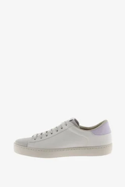 Zapatillas de piel Victoria Berl&iacute;n con piezas en contraste y puntera de serraje