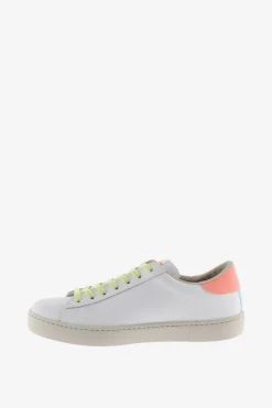 Zapatillas de piel Victoria Berl&iacute;n con piezas fl&uacute;or