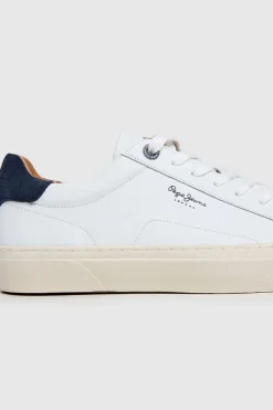Zapatillas Piel Con Detalles En Ante