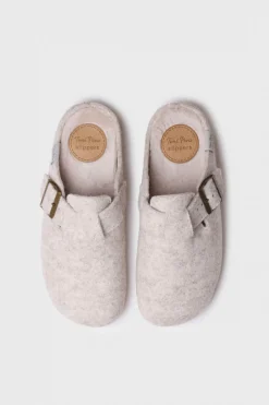 Zapatilla Tipo Zueco Para Mujer En Fieltro
